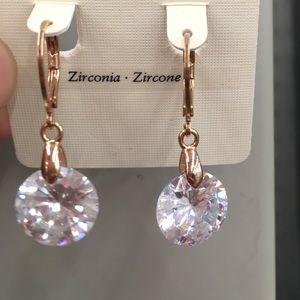 Cz gold earrings